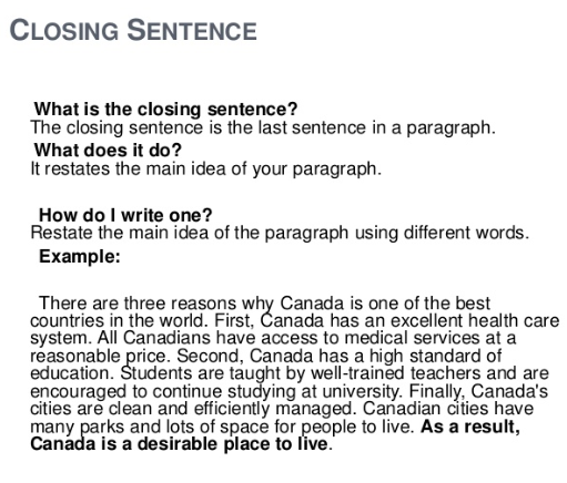 what are good closing sentences for essays